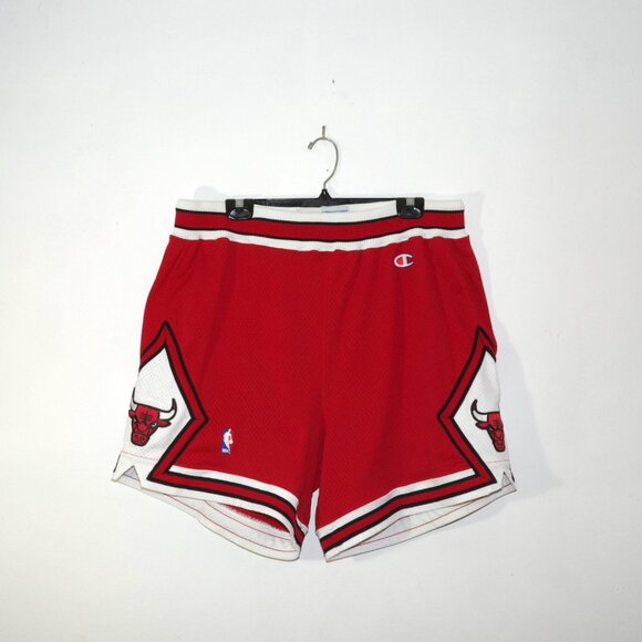 Vintage 90s Authentic Chicago Bulls Champion Pro Cut Game Shorts NBA USA Made 42 - Picture 1 of 11